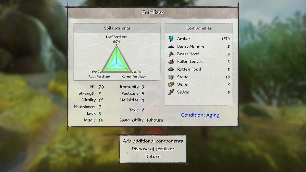 Menú Fertilizante Sakuna of Rice and Ruin