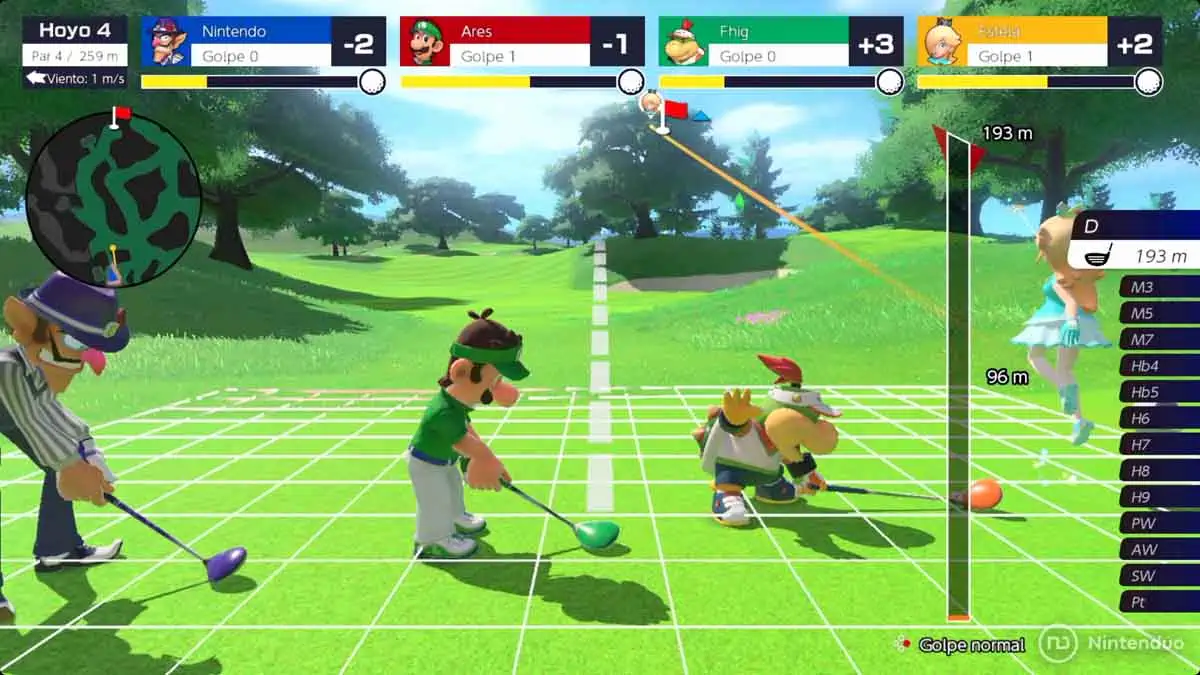 Mario Golf con ayuda de Zelda