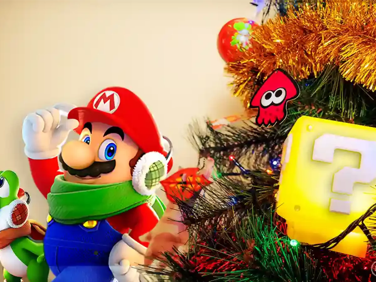 Un árbol de Navidad decorado de Nintendo - Nintendúo