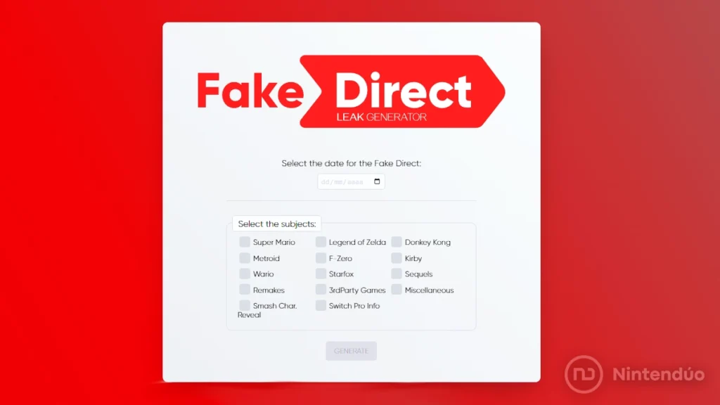 Create a dream Nintendo Direct leak with this fun website