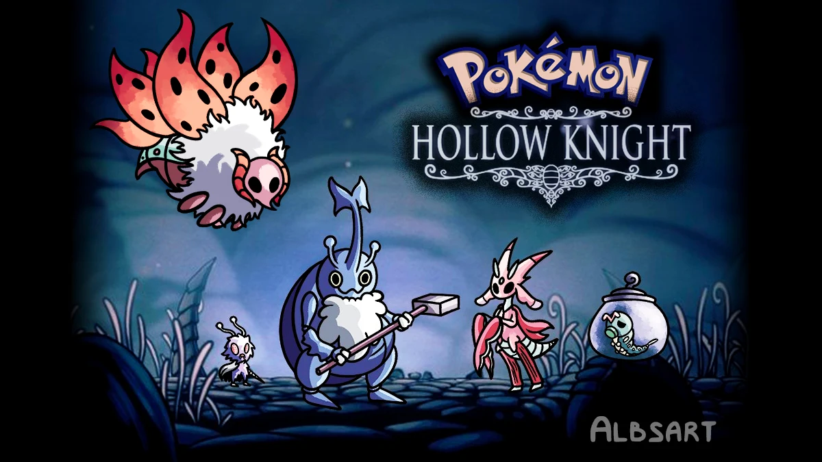 Pokémon y Hollow Knight se unen en estas geniales ilustraciones