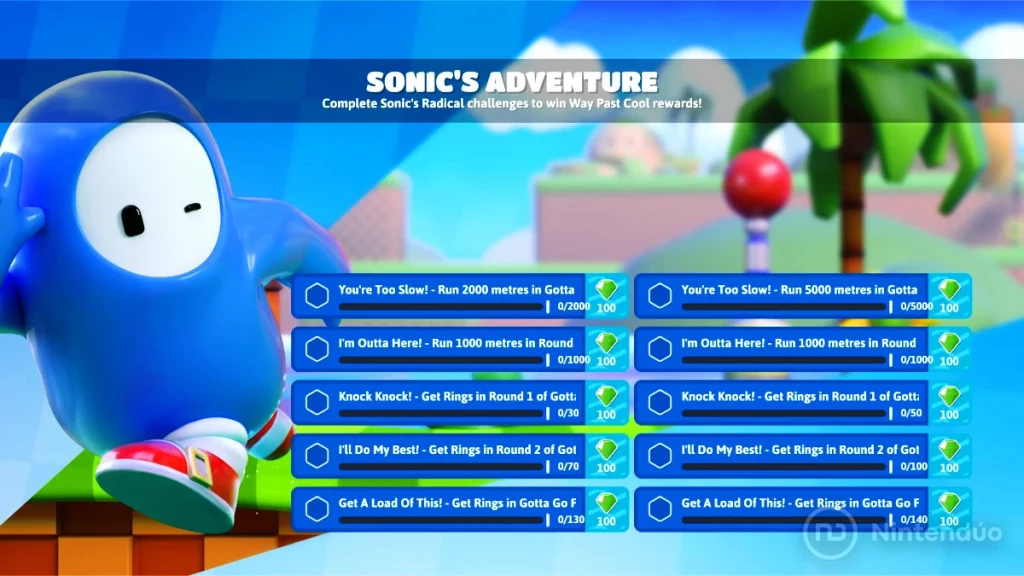 Desafios y Misiones Evento de Sonic en Fall Guys