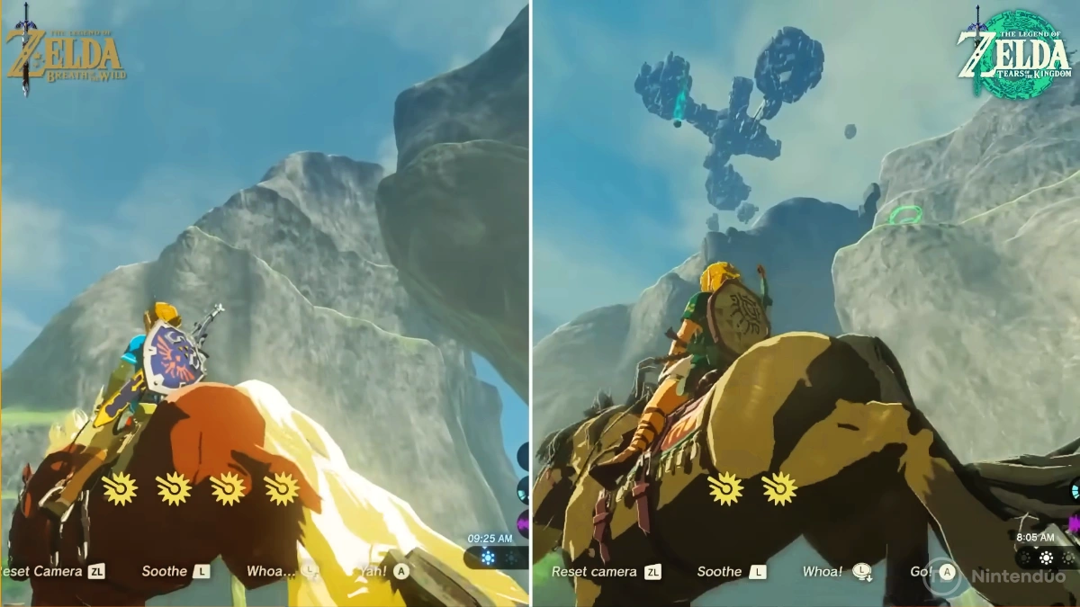 Comparativa de gameplay de Zelda Tears of the Kingdom y Breath of the Wild