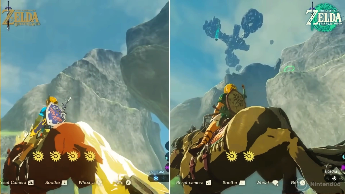 Veja o comparativo entre Zelda: Tears of the Kingdom e Breath of the Wild 