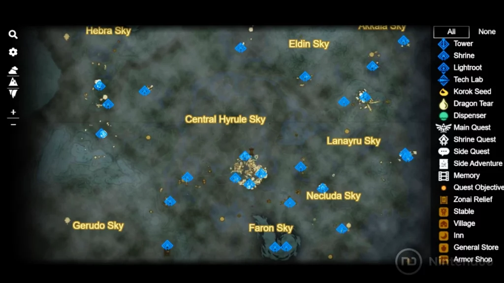 Mapa Interactivo Zelda Tears of the Kingdom