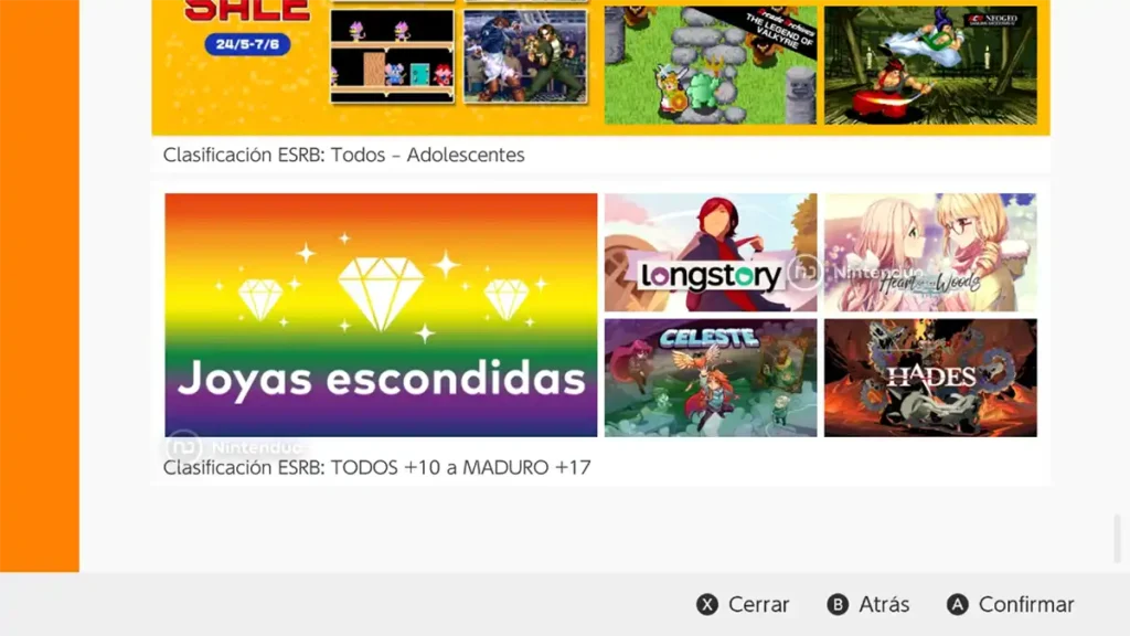 Orgullo eShop Switch