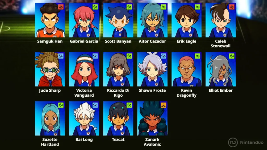 Personajes Inazuma Eleven Heroes Victory Road Beta - Campeones Nacionales