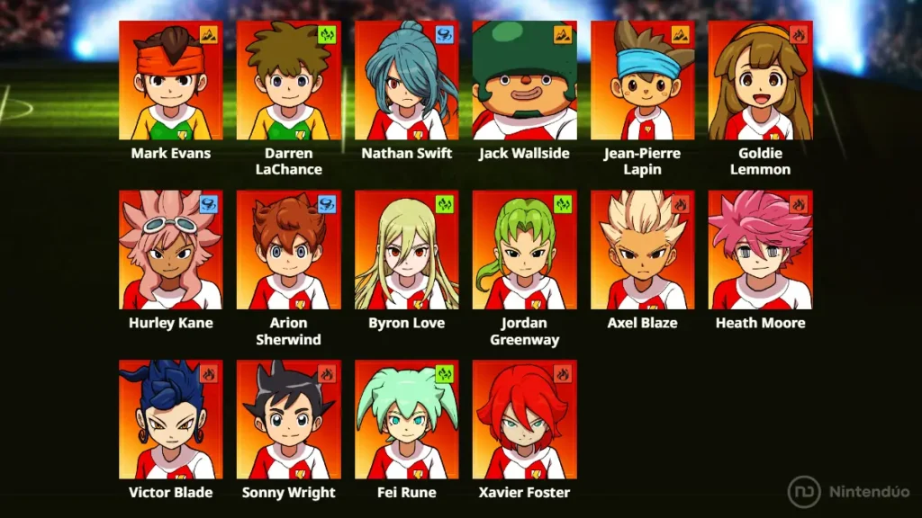 Personajes Inazuma Eleven Heroes Victory Road Beta - Inazuma All Stars