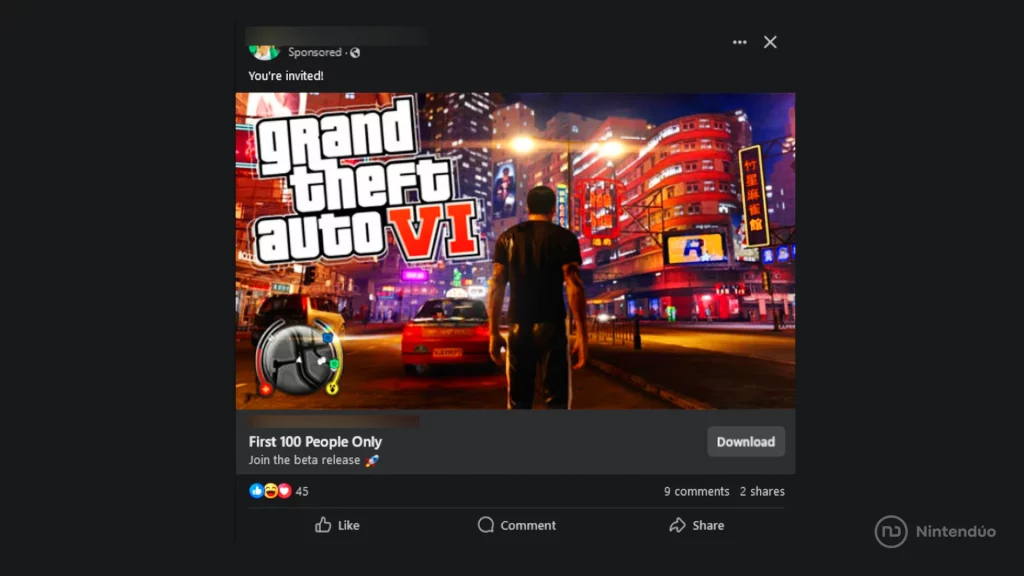 Anuncio falso beta GTA VI