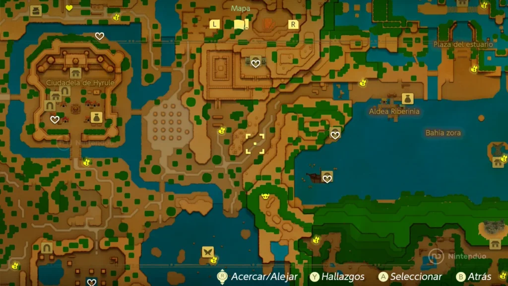 Mapa Centro Piezas Corazon Zelda Echoes Wisdom