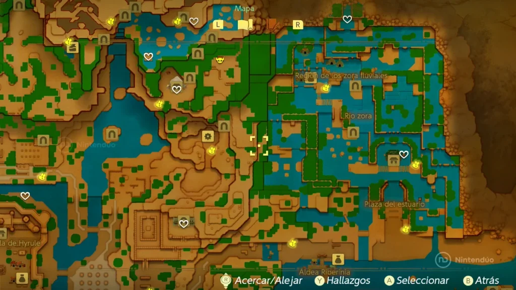 Mapa Noreste Piezas Corazon Zelda Echoes Wisdom