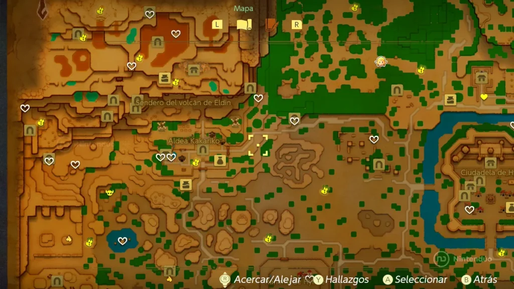 Mapa Oeste Noroeste Piezas Corazon Zelda Echoes Wisdom