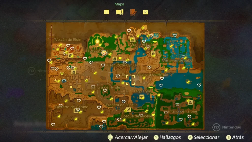 Mapa Completo Piezas Corazon Zelda Echoes Wisdom