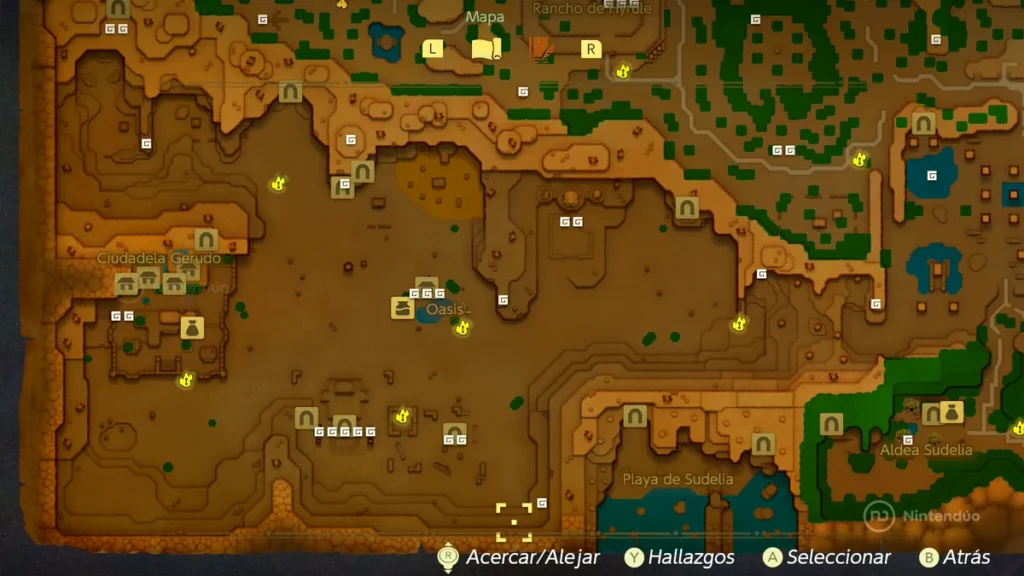 Mapa Poderilio Zelda Echoes of Wisdom Suroeste Hyrule