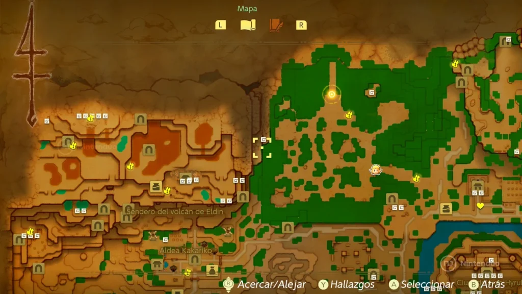 Mapa Poderilio Zelda Echoes of Wisdom Noroeste Hyrule