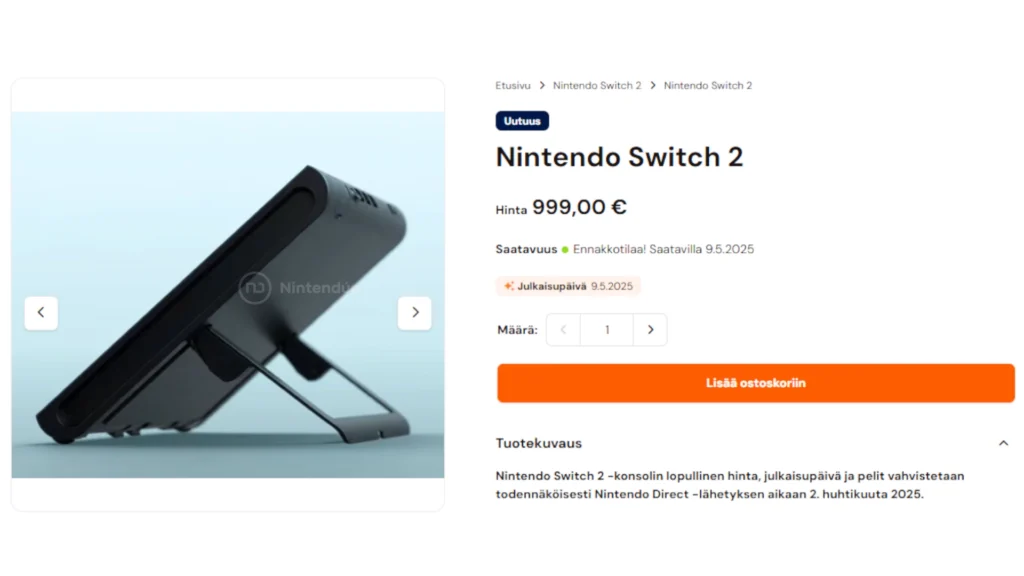 Tienda Finlandesa Switch 2