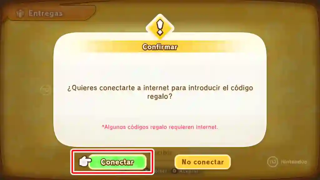 Introducir Codigo Regalo Menu Conexion