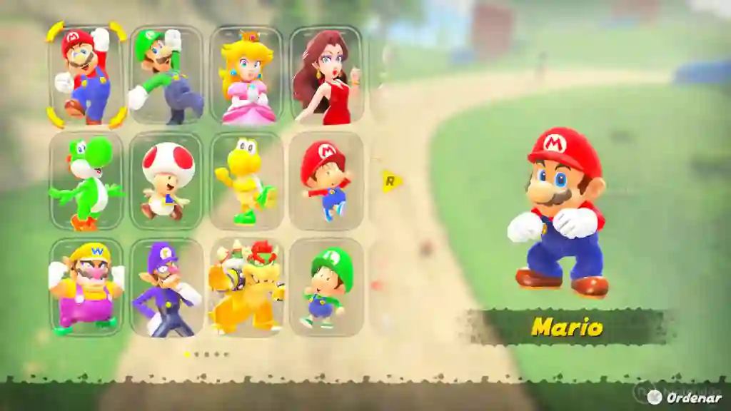 Plantel de personajes de Mario Kart World