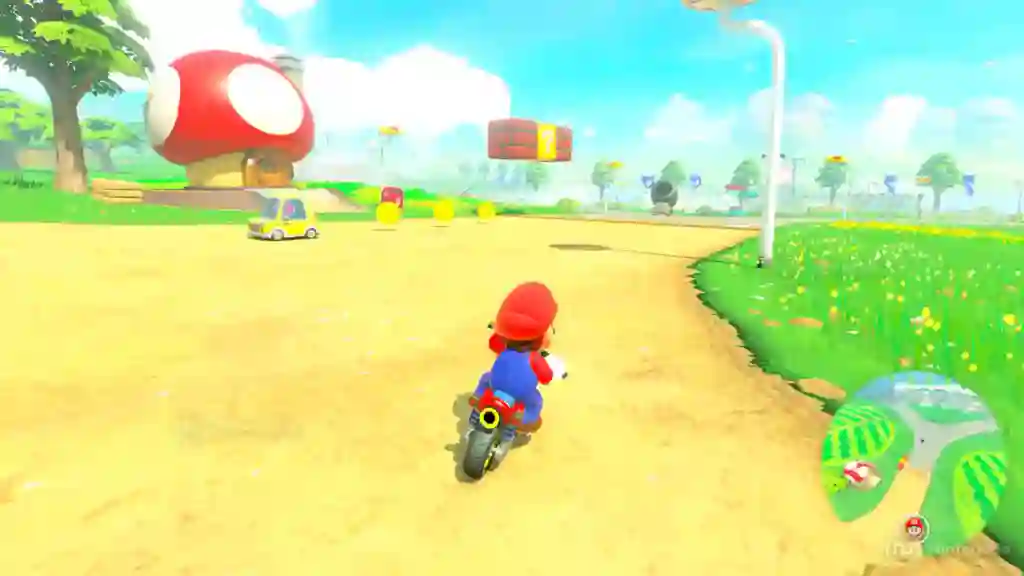 Mario en el modo Libre de Mario Kart World