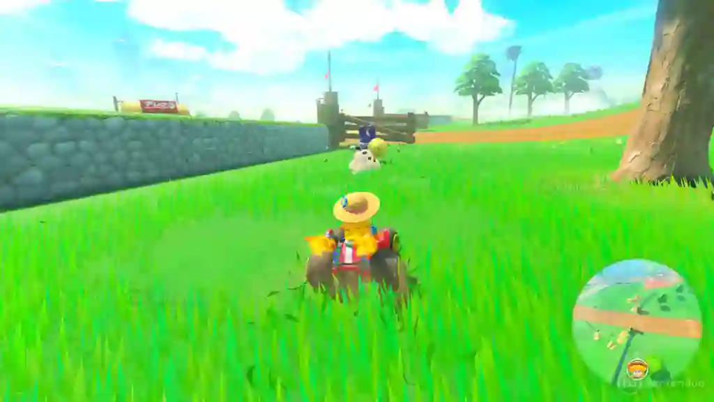 Peach conduciendo con Caco Gazapo en Mario Kart World