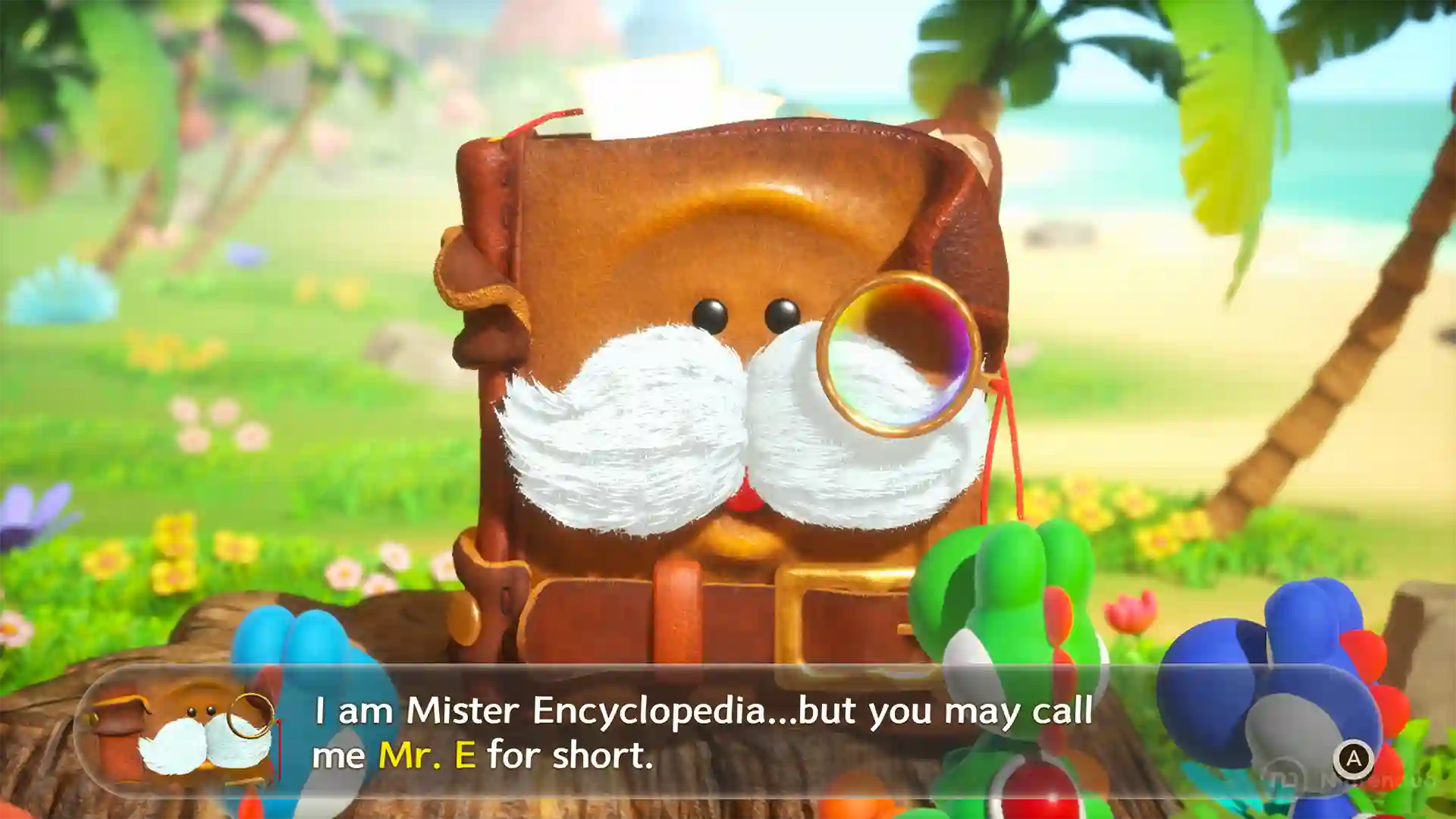 Yoshi and the Mysterious Book: escena de transicion del juego con imagen no disponible o transparente