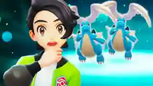 Entrenador atónito en Leyendas Pokémon ZA con dos Charizard Shiny flotando a su alrededor, ilustrando un truco para clonar Pokémon Shiny. Entrenador atónito en Leyendas Pokémon ZA con dos Charizard Shiny flotando a su alrededor, ilustrando un truco para clonar Pokémon Shiny.