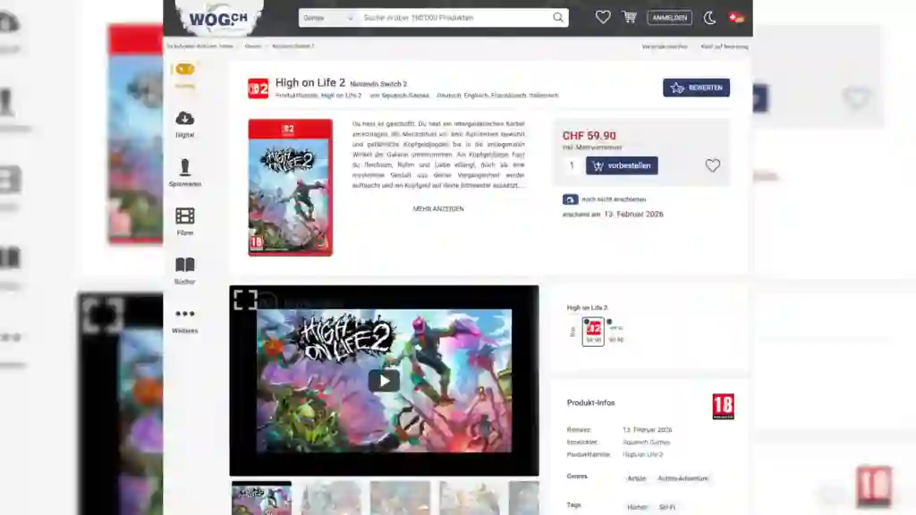 High on Life Listado Switch 2