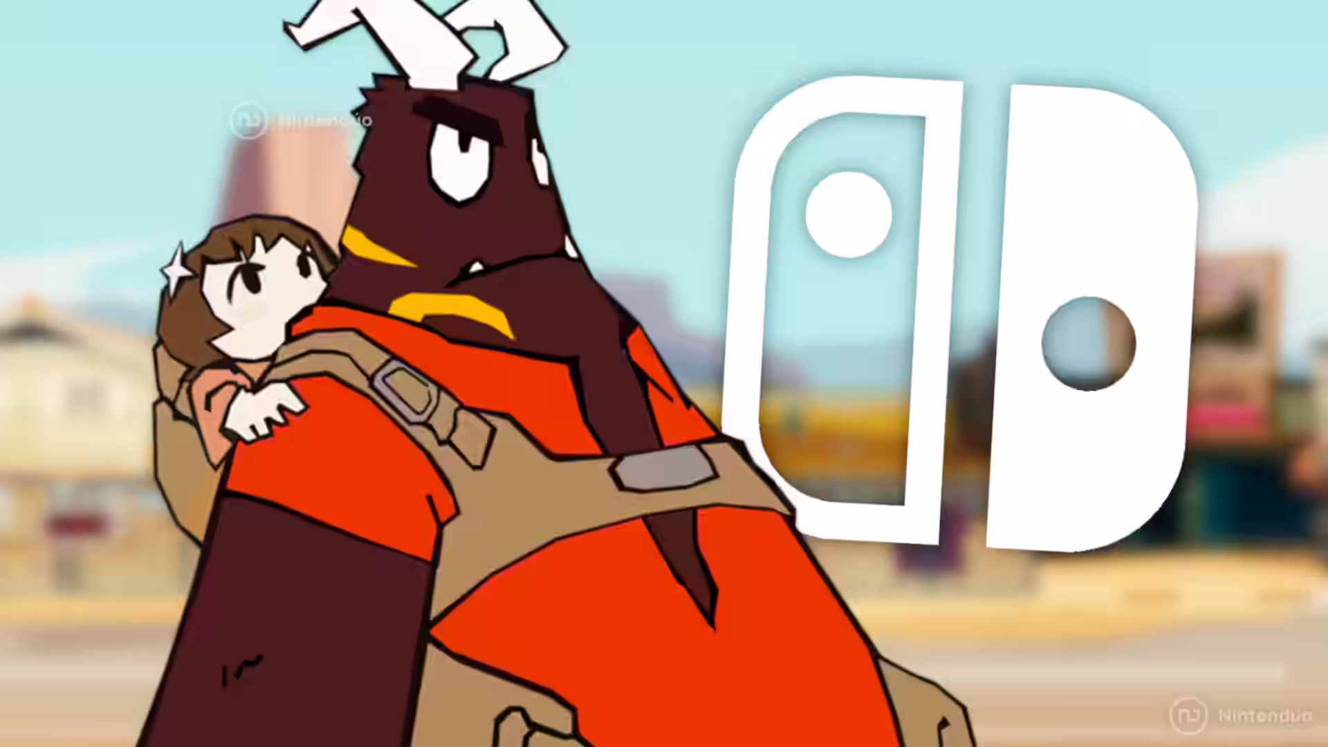 Un demonio y un bebé: así es el shooter más loco que llega a Switch en marzo