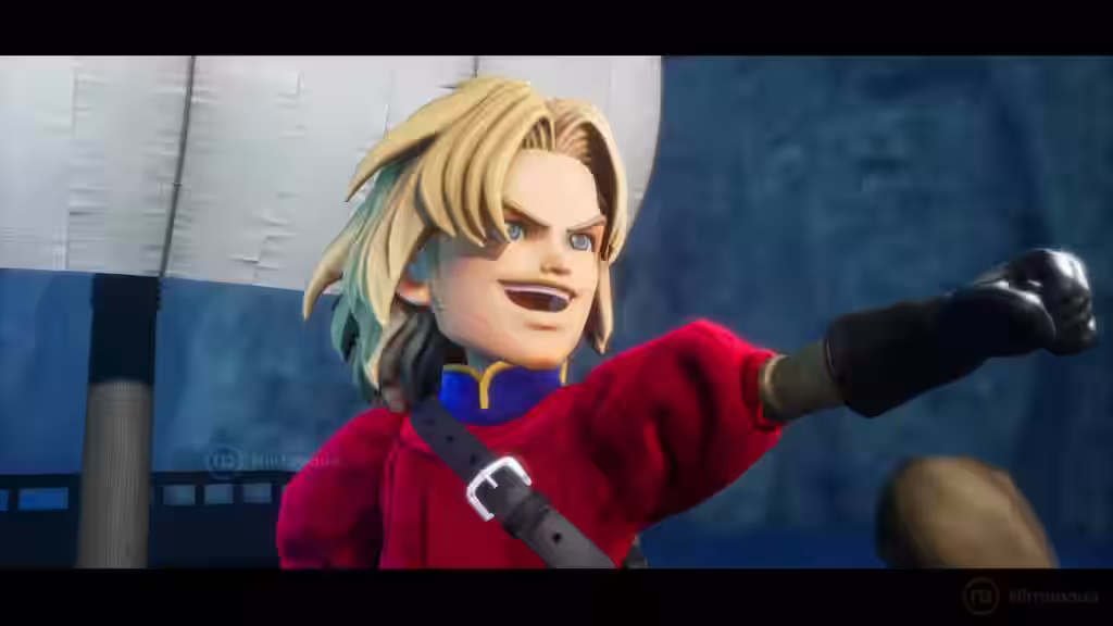 Cinemática del personaje Kiefer en primer plano en Dragon Quest VII Reimagined para Nintendo Switch 2 con el océano y barco de fondo