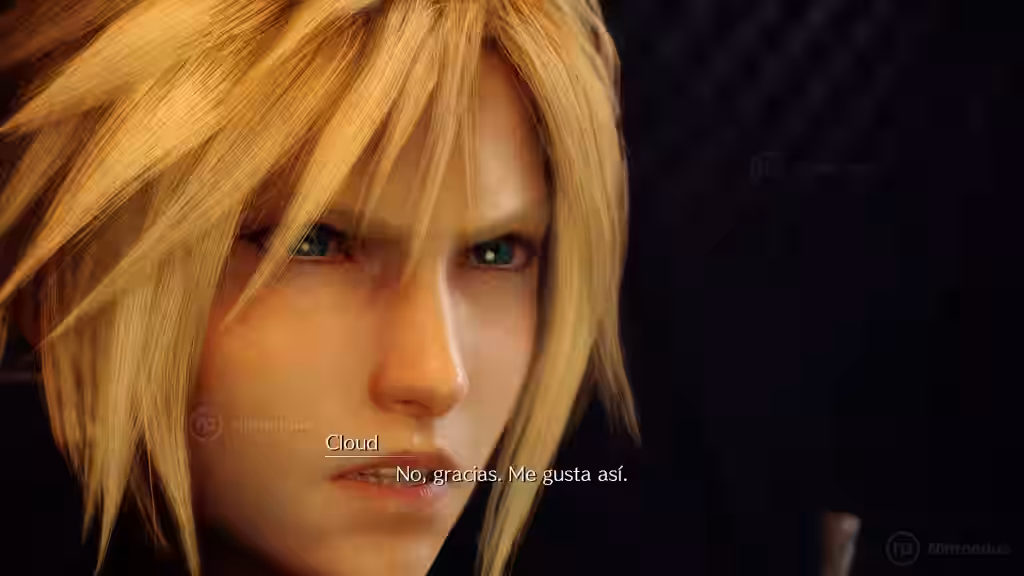 Cloud Strife con su cabello rubio en primer plano en Final Fantasy VII - 05.
