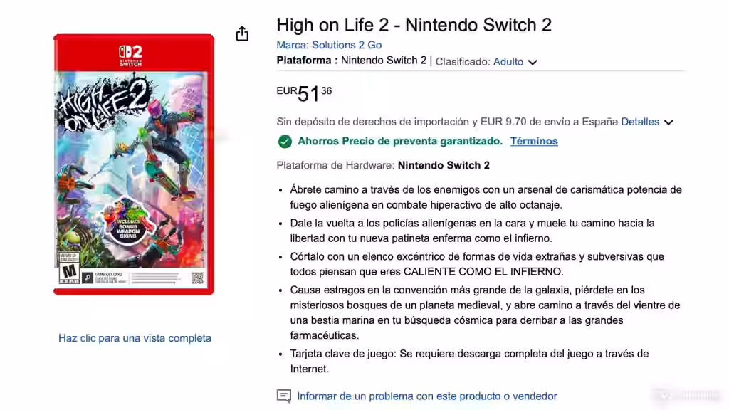 High on Life 2 Switch 2 Amazon