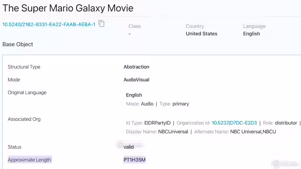 Duración Super Mario Galaxy La Película