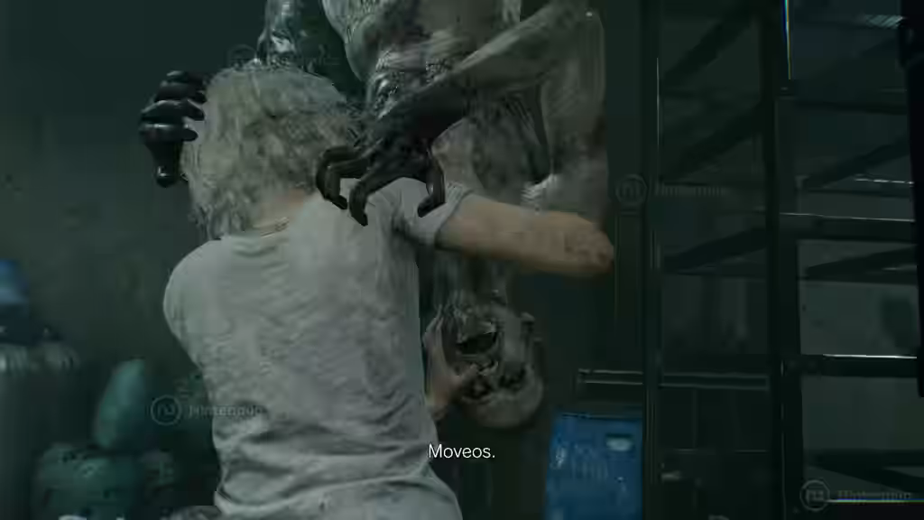 Grace, de pelo blanco, es atacada por una criatura con múltiples brazos en un escenario oscuro en Resident Evil Requiem para Nintendo Switch 2.