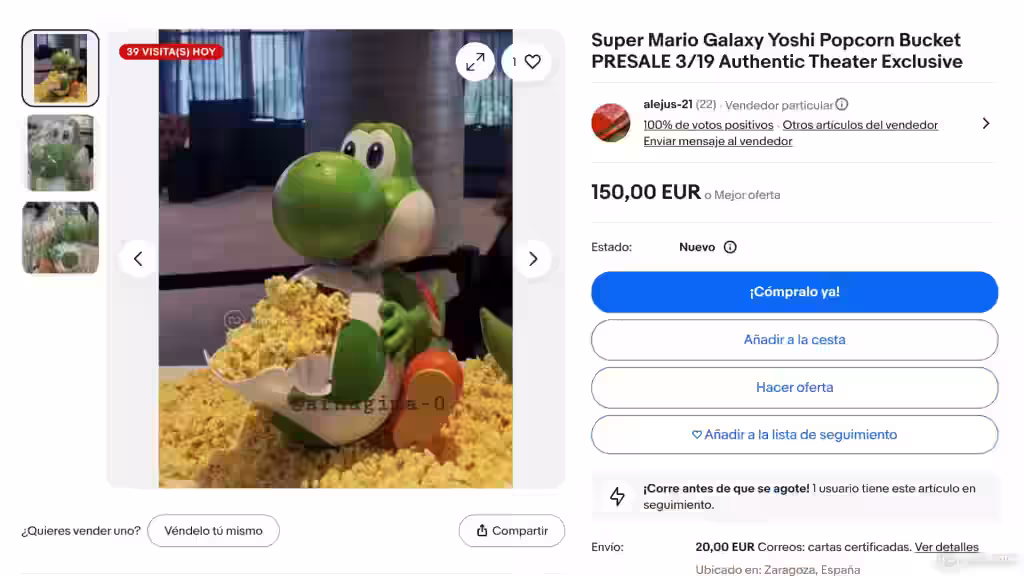 Cubo Palomitas Yoshi Internet