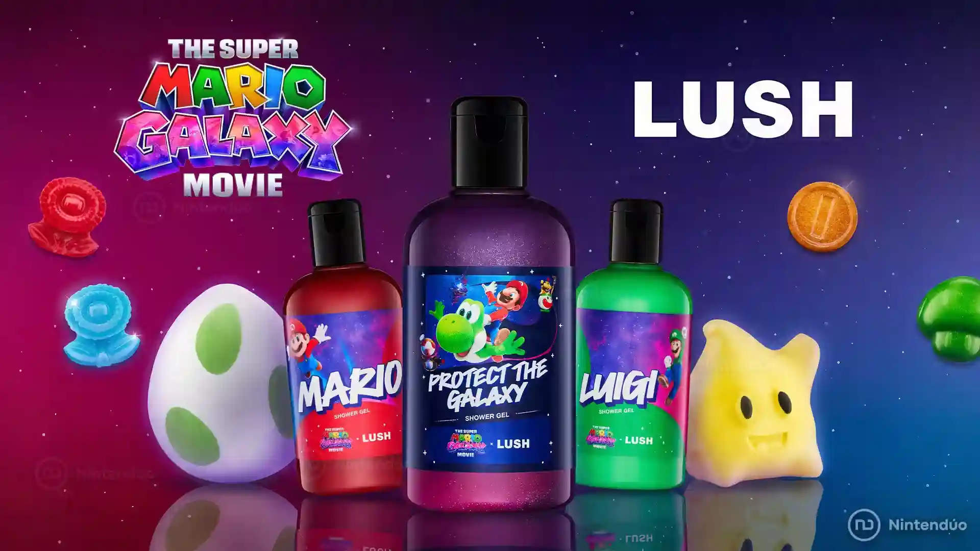 La colección de Lush x Super Mario Galaxy.