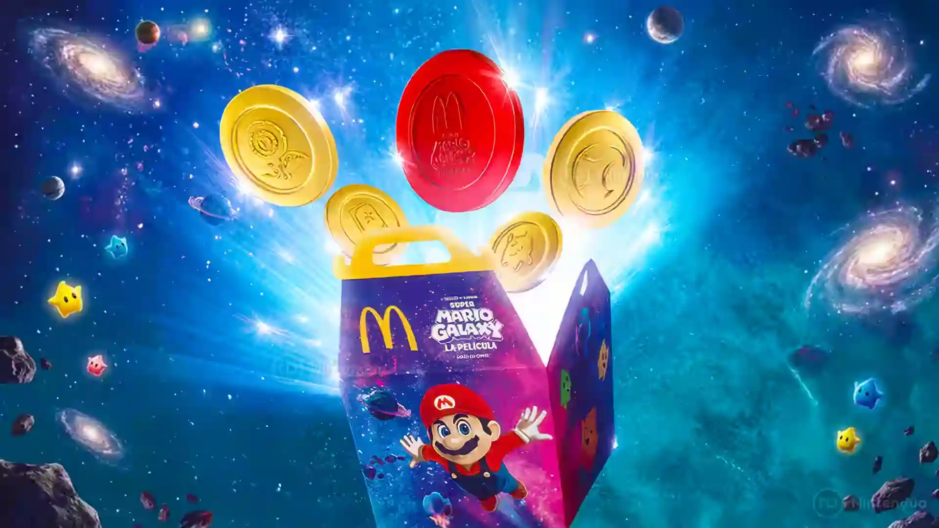 Menu de Mario Galaxy McDonalds y Moneda Roja