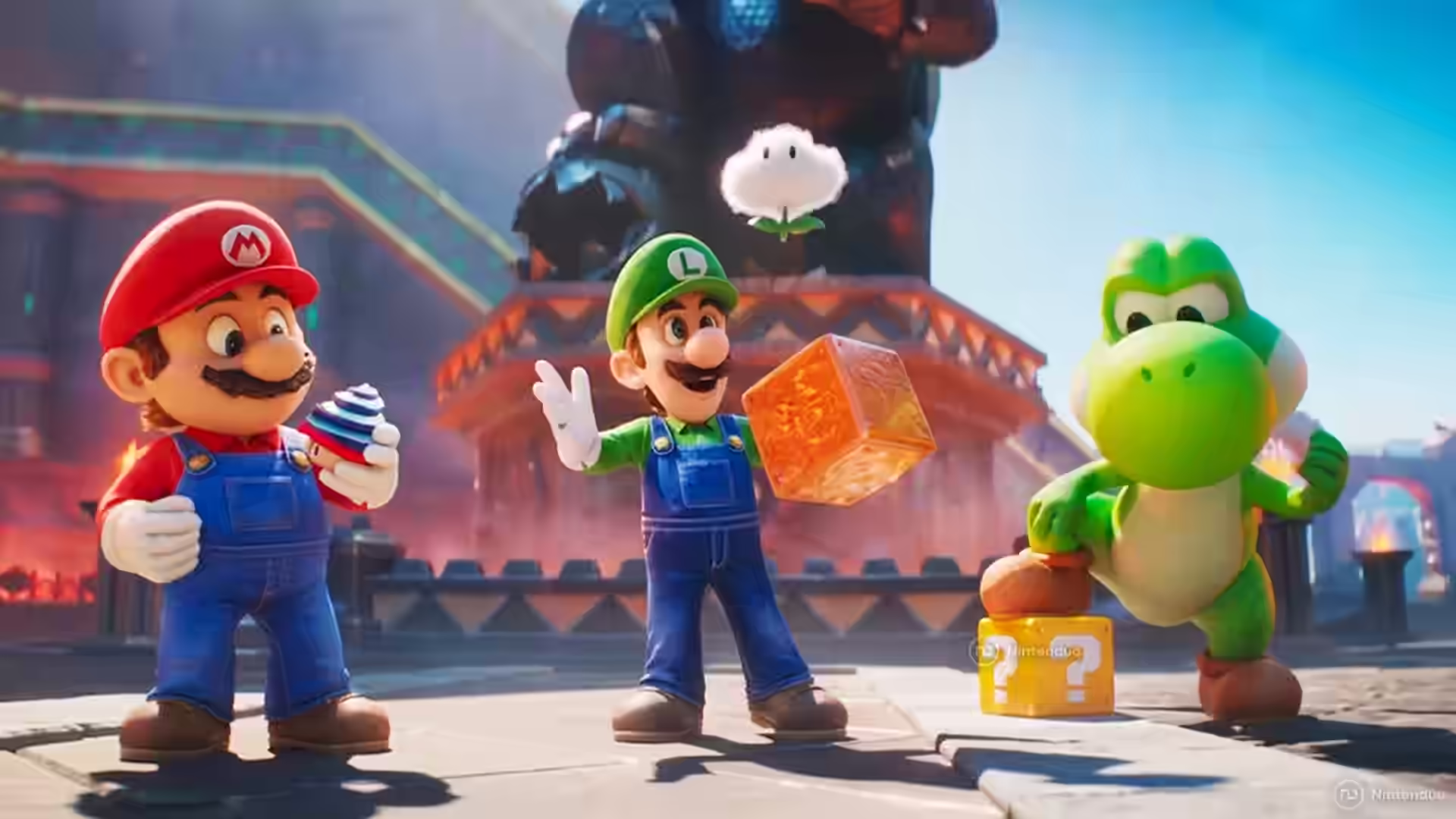 Yoshi muestra una de sus transformaciones en Super Mario Galaxy La Película