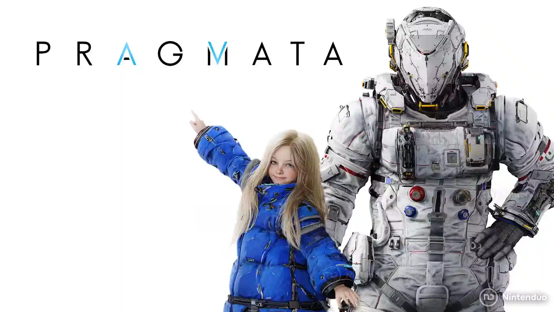 Pragmata con sus protagonistas, Hugh y Diana para Nintendúo