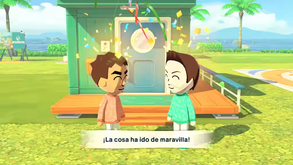 Mii Rascayu y Mii Ares conociéndose en Tomodachi Life para Nintendo Switch