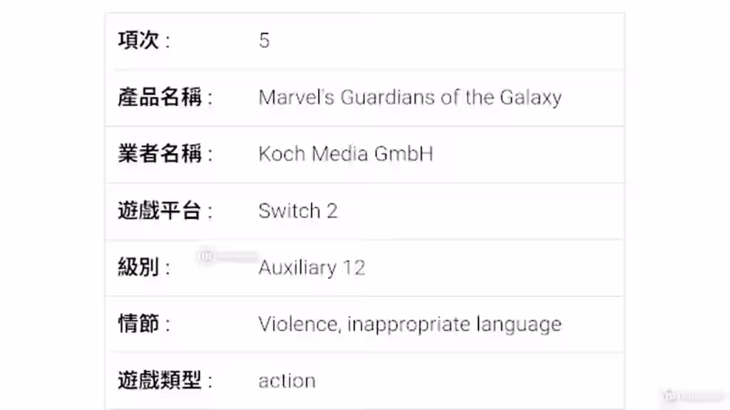 Guardians Galaxy Switch 2