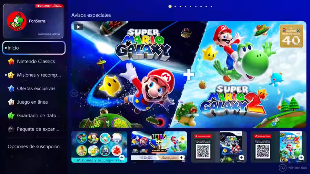 Menu Tema Nintendo Switch 2